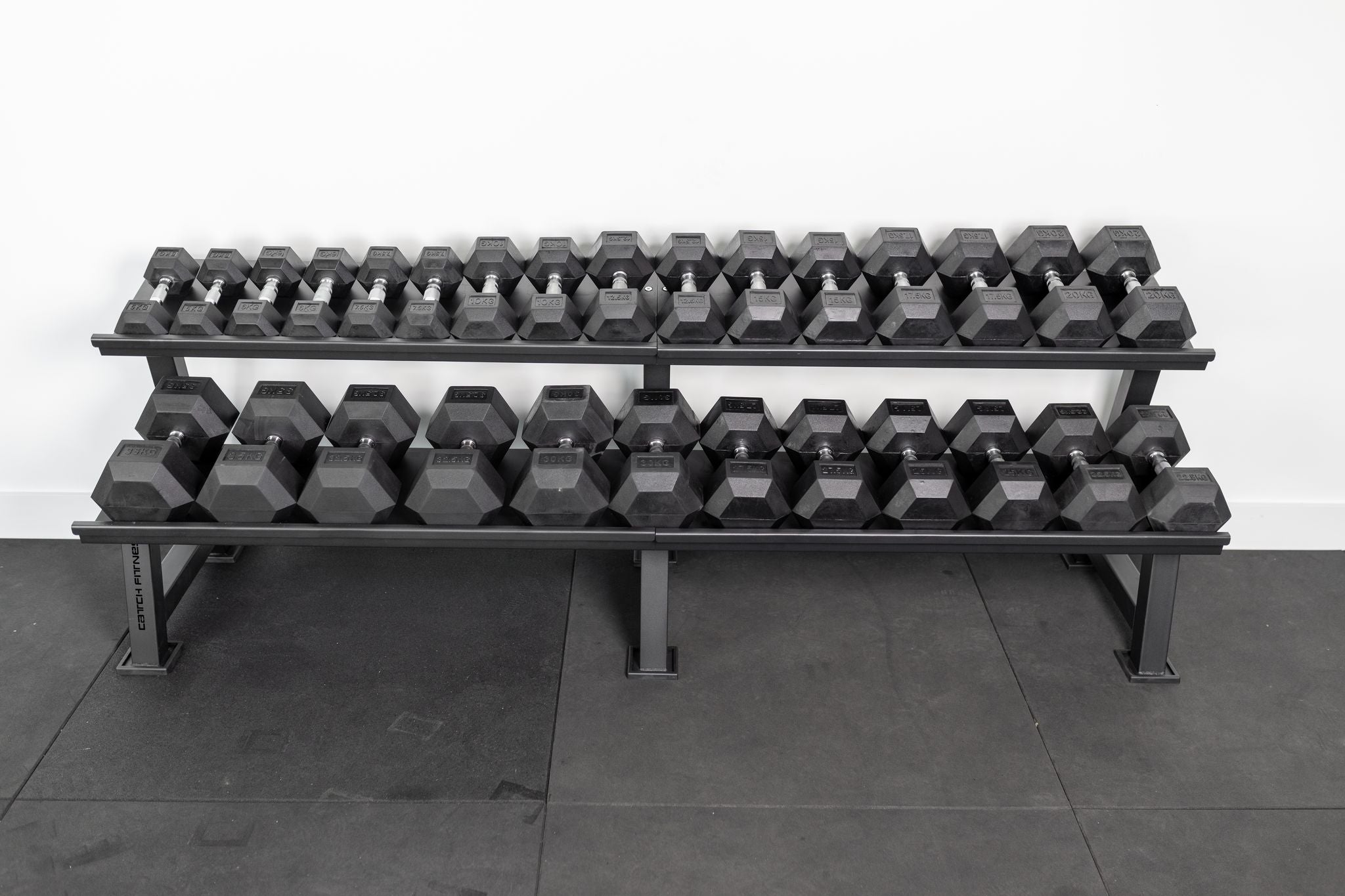 CATCH Commercial 2 Tier Hex Dumbbell Rack | Out of Stock - Dumbbell Storage -Catch Fitness