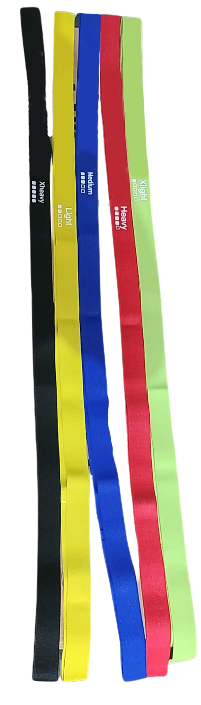 Colour Fabric Resistance Bands Set of 5 (Long)