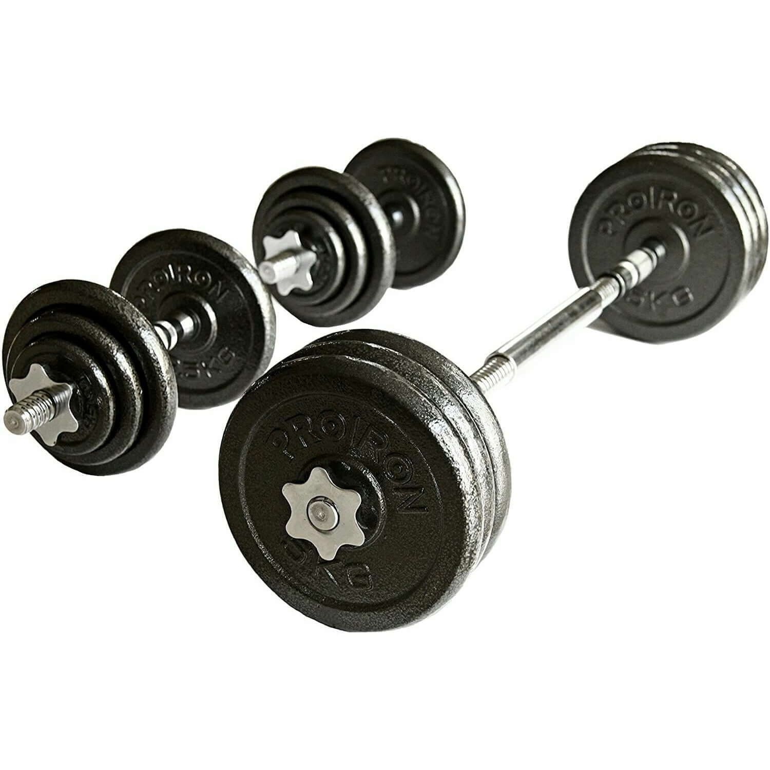 Adjustable Dumbbell & Barbell Set (20kg) | In Stock - Catch Fitness - Adjustable Dumbbell Handles, Barbell Set - Barbell Set | Gym and Fitness Equipment
