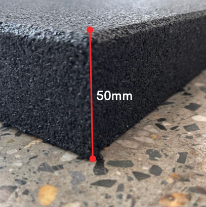 Armadillo Armoured Silencer Rubber Gym Flooring - 50mm Tile - 1m x 50cm x 50mm